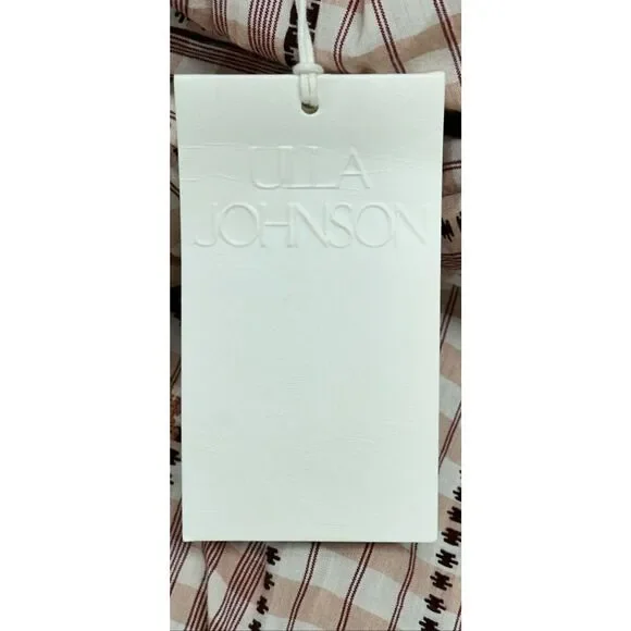 ULLA JOHNSON Filia Plaid Dress in Madras New With Tags Size 6